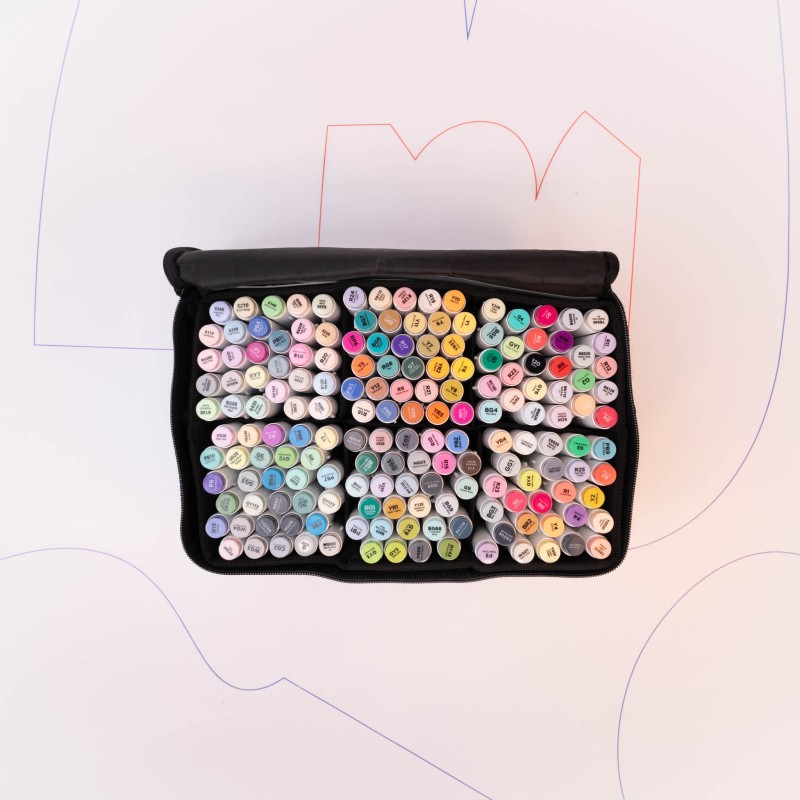 Ohuhu 216+1 Colors Dual TipMarker，Brush & Chisel-Y30-80401-50