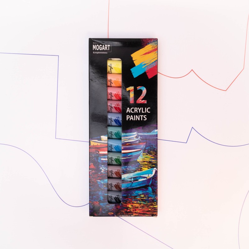 MOGART,  Acrylic Paint, 12x 22ml, Tubes